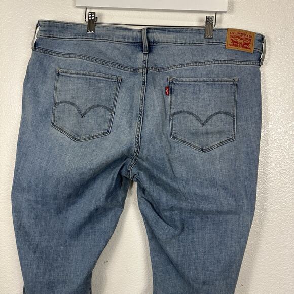 Levis Jeans Womens 24W Classic Straight High Rise Light Wash Stretch Crop Ankle - Picture 7 of 12